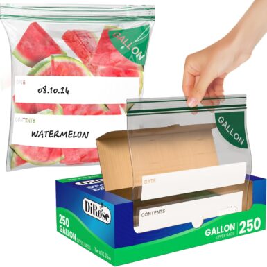 DiRose Gallon Bags Pack of 250 – 1 Gallon Reclosable Storage Bags – Practical and Durable Design – Food Safe Non-BPA Material – Easy Zip Closure – Ideal for Food, Snacks, Dog Treats, Organizing